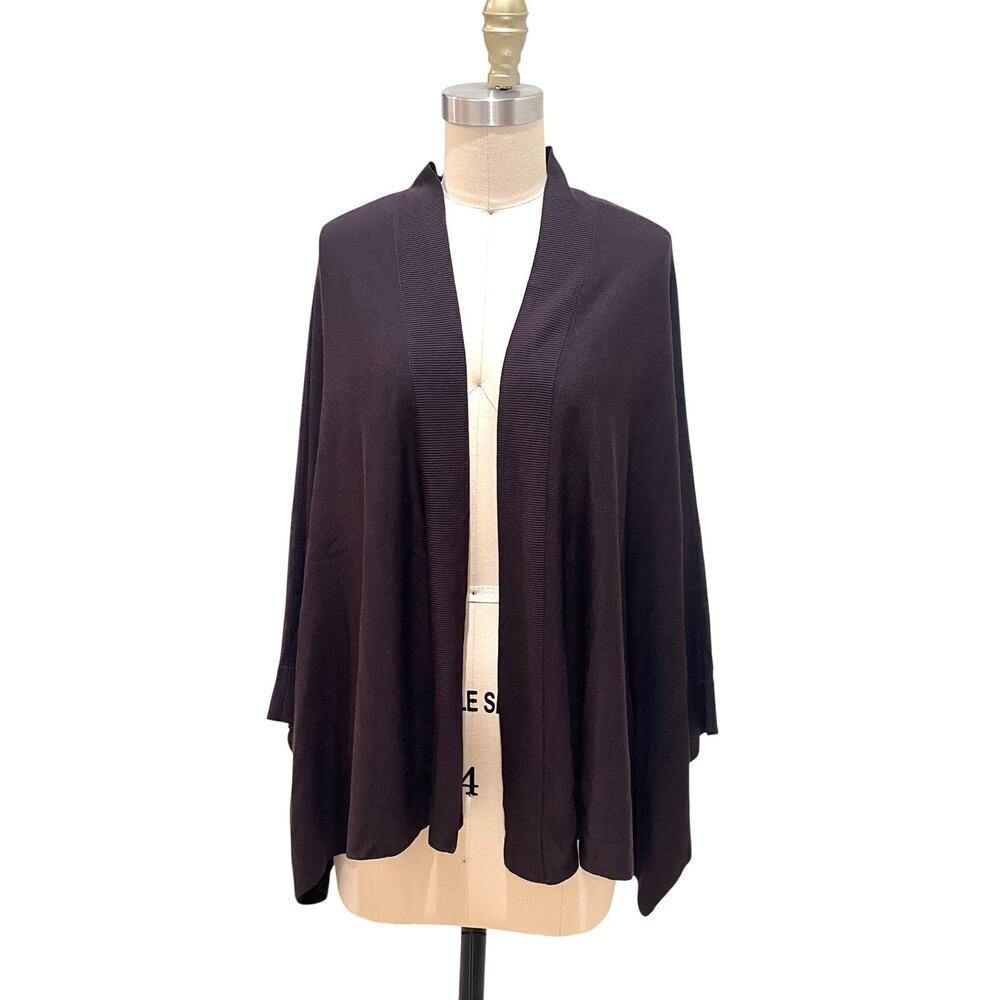 NWOT Eileen Fisher Brown Silk Blend Open Front Easy Fit Cardigan Size Medium